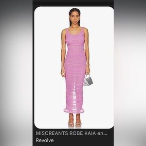 NWT Miscreants Revolve Pink Kaia Midi Dress sequin